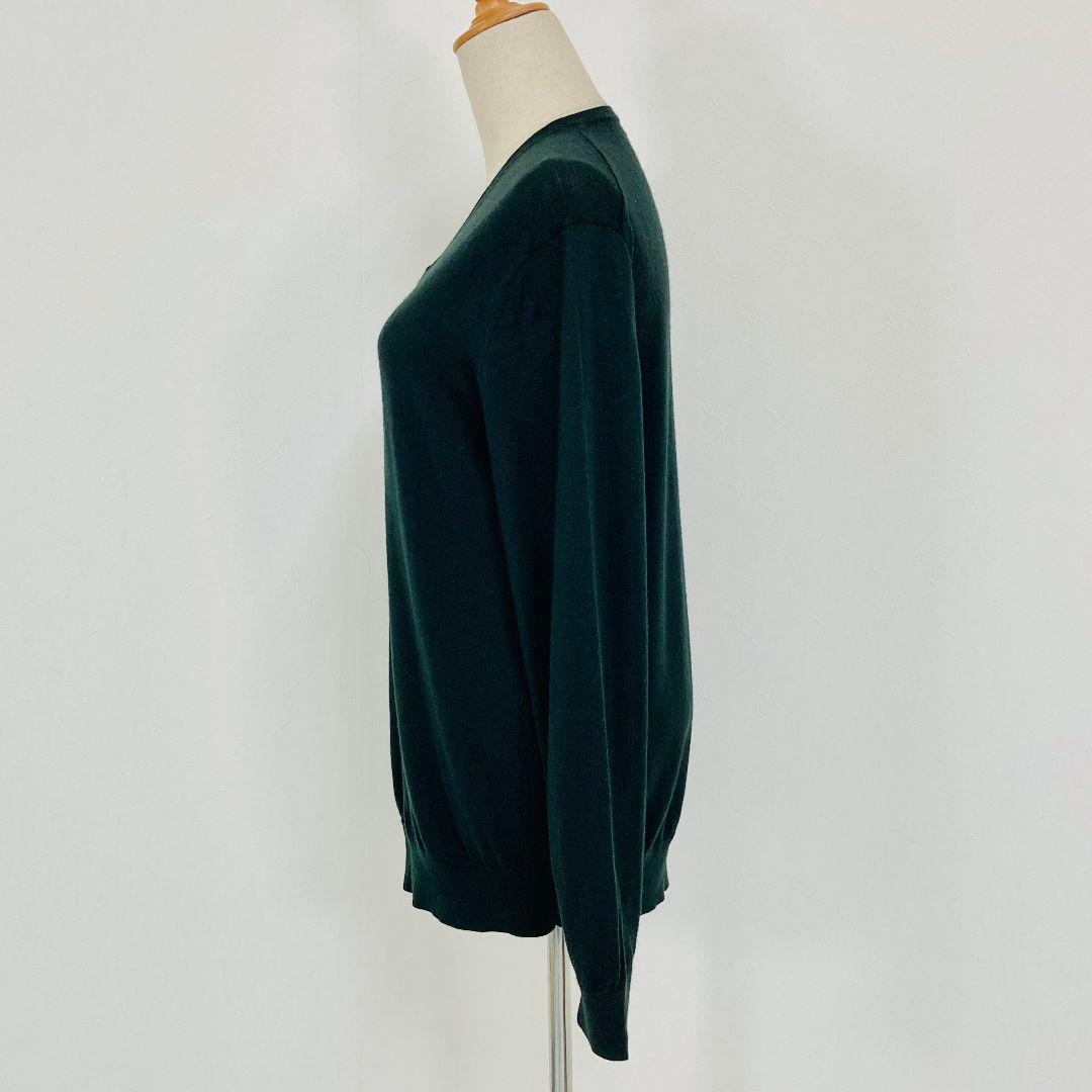UNIQLO ユニクロ ウール100% Vネックニット セーター L グリーン — image 5