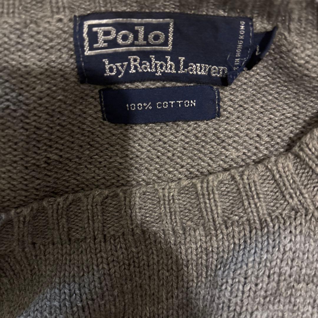 Polo by Ralph Lauren コットン100%ニットセーター グレー — image 3
