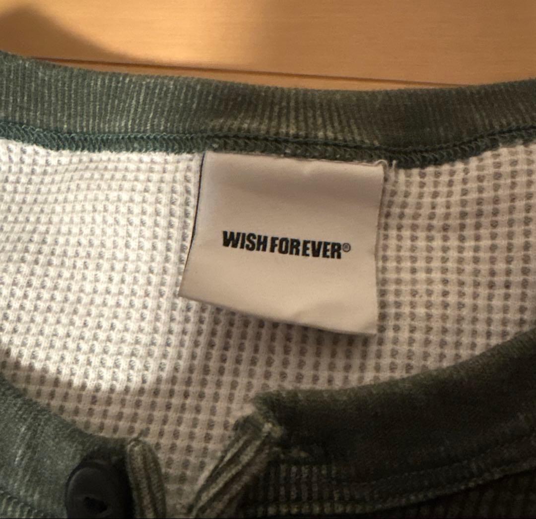 WISH FOREVER カモフラ柄 ヘンリーネック ワッフルTシャツ　短丈 — image 2
