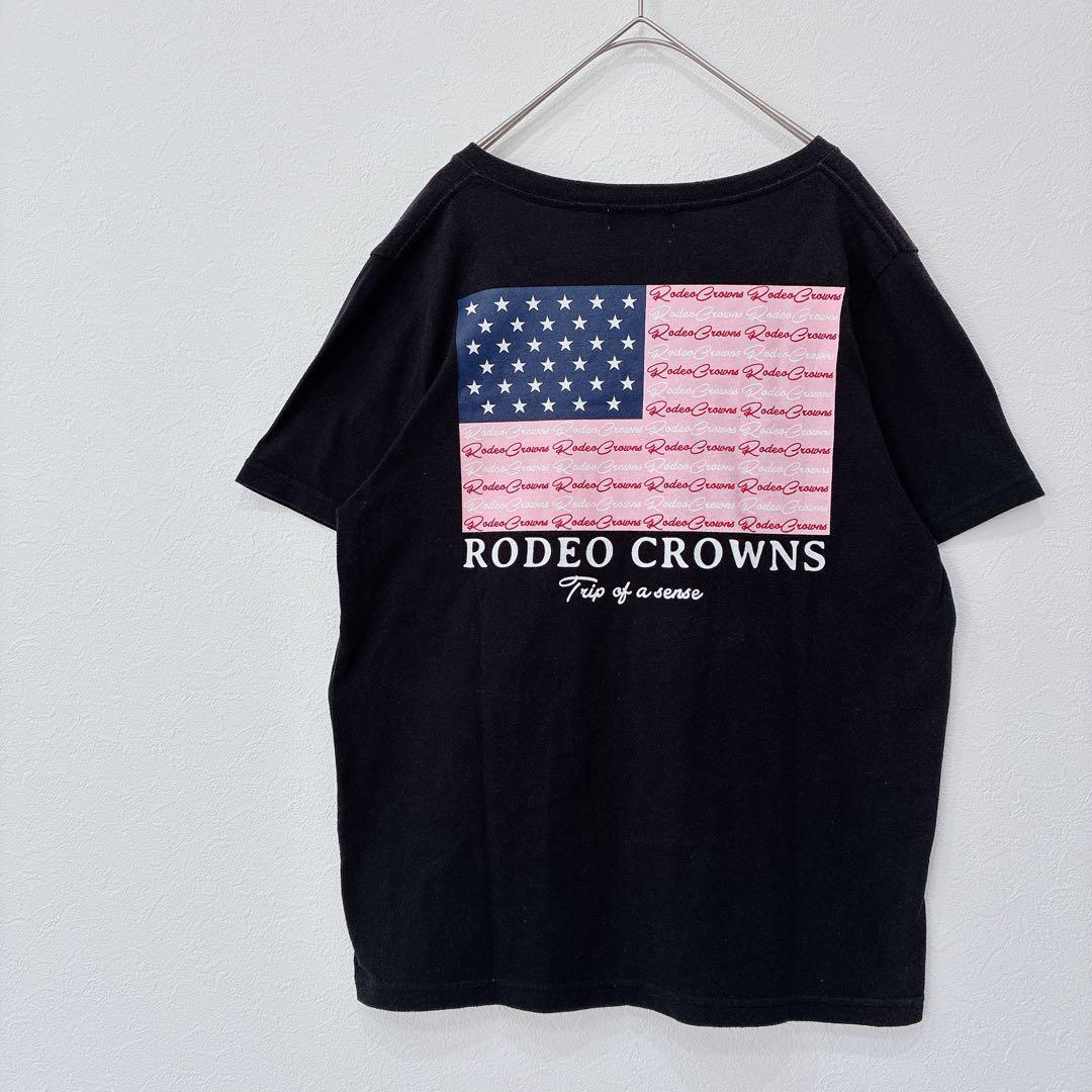 ロデオクラウンズワイドボウルTシャツMサイズVネックプリントUSAロゴ0460 — image 5