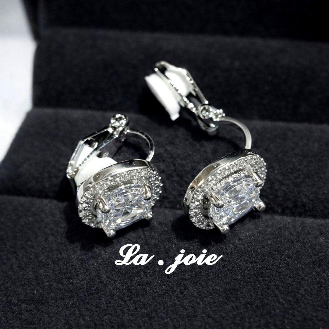 【イヤリング】 “ ヘイロー “ イヤリング 人工ダイヤモンド — image 4