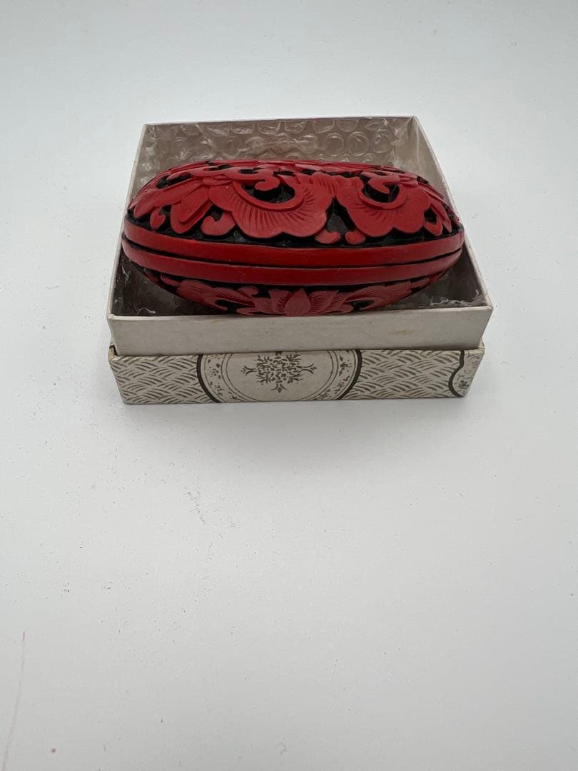 堆朱　中国伝統工芸　茶道具　香合　小物入れ — image 4