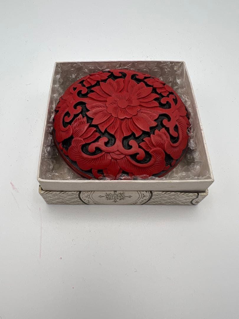 堆朱　中国伝統工芸　茶道具　香合　小物入れ — image 5