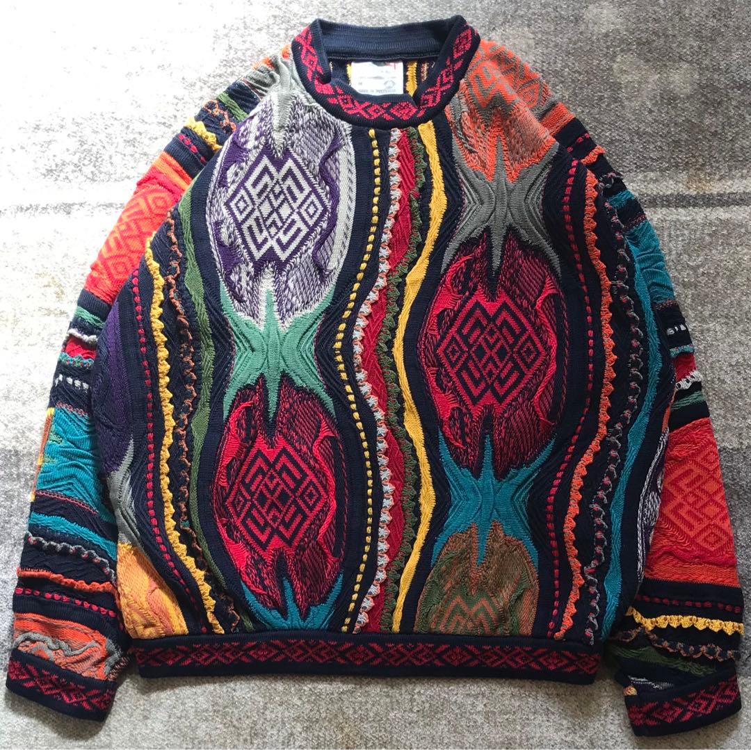強烈な個性 異次元のデザイン 芸術 COOGI コットン ニット セーター M — image 2