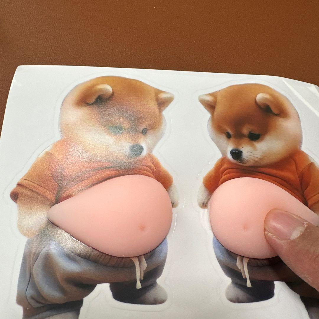 8個セット(16個入り) 柴犬 お腹ぷにぷにシール 3Dシールステッカ — image 2