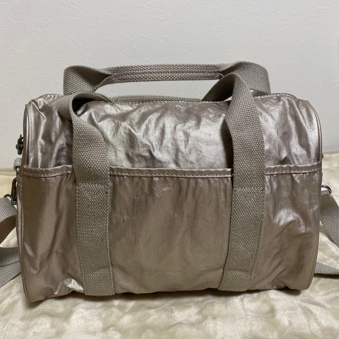 Kipling ミニボストン ハンドバッグ メタリックベージュ 2way — image 5