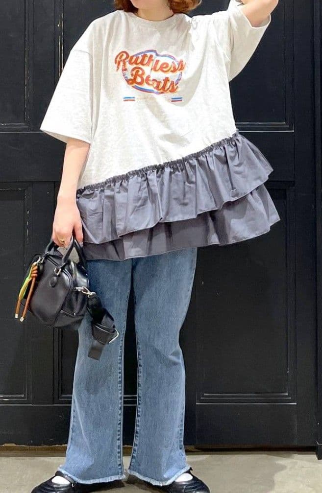 niko and ... ほぼ未使用美品 布帛コンビフリルロックTシャツ即日発送 — image 4