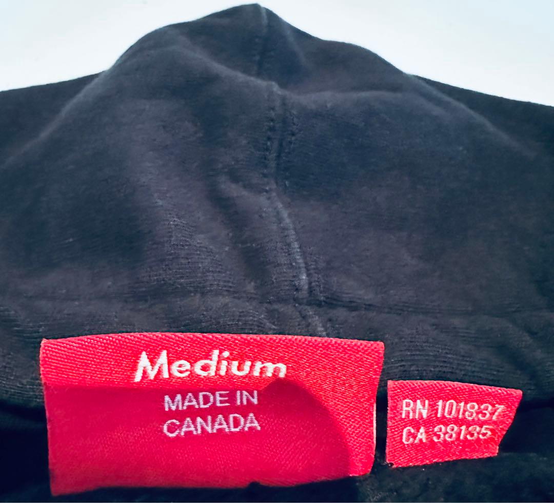 匿名配送 人気 Supreme シュプリーム 裏起毛長袖パーカー M ブラック — image 4