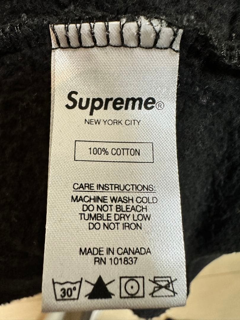 匿名配送 人気 Supreme シュプリーム 裏起毛長袖パーカー M ブラック — image 5