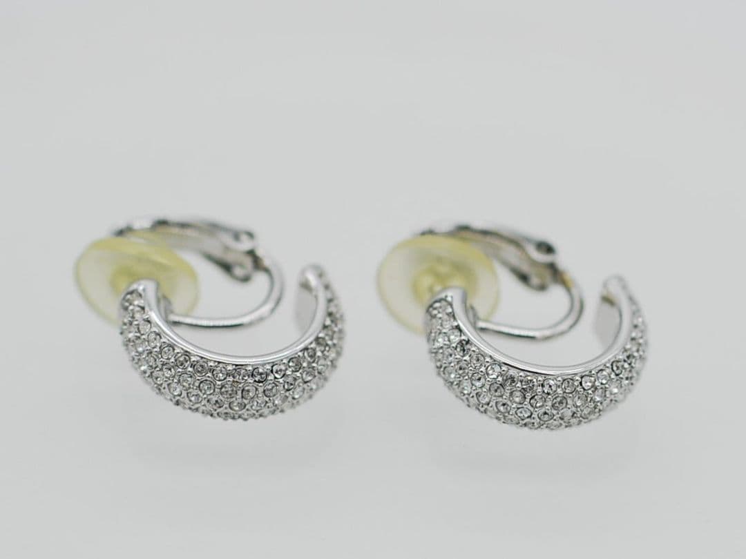 スワロフスキー SWAROVSKI クリスタル パヴェ イヤリング シルバー系 — image 2