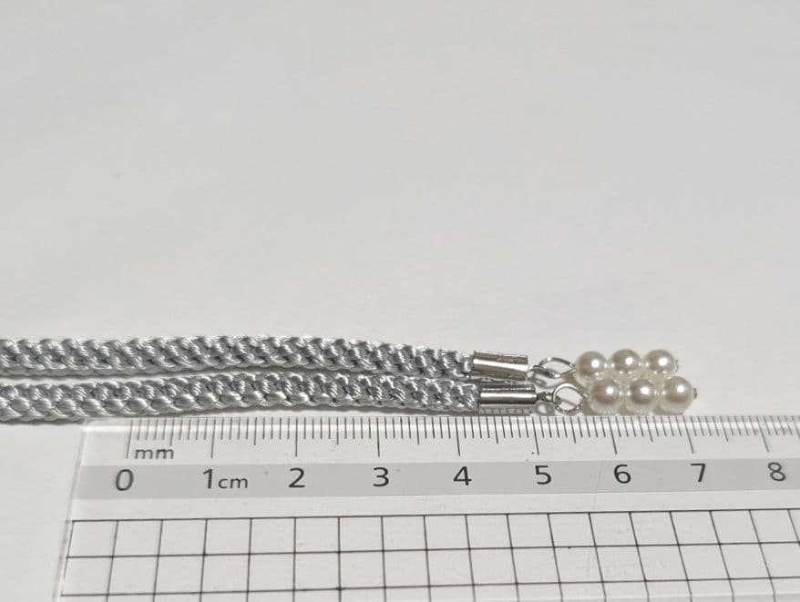 新品　未使用　浴衣用　飾り紐　紐飾り　帯飾り　帯〆　帯紐　グレー　パール　紐 — image 5
