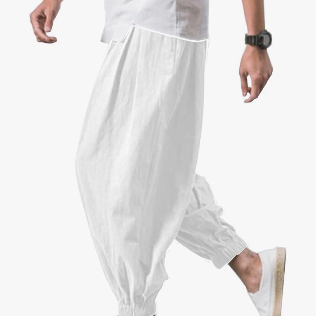 Butrends メンズ サルエルパンツ ホワイト — image 2