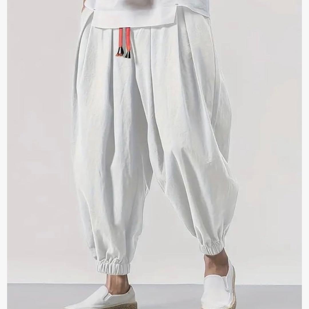 Butrends メンズ サルエルパンツ ホワイト — image 3