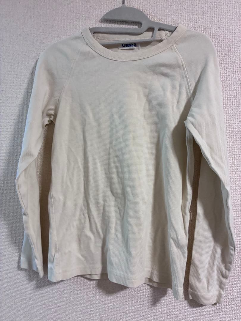 オムネス　ユニセックス ストレッチジャガード クルーネック長袖Tシャツ　エクリュ — image 4