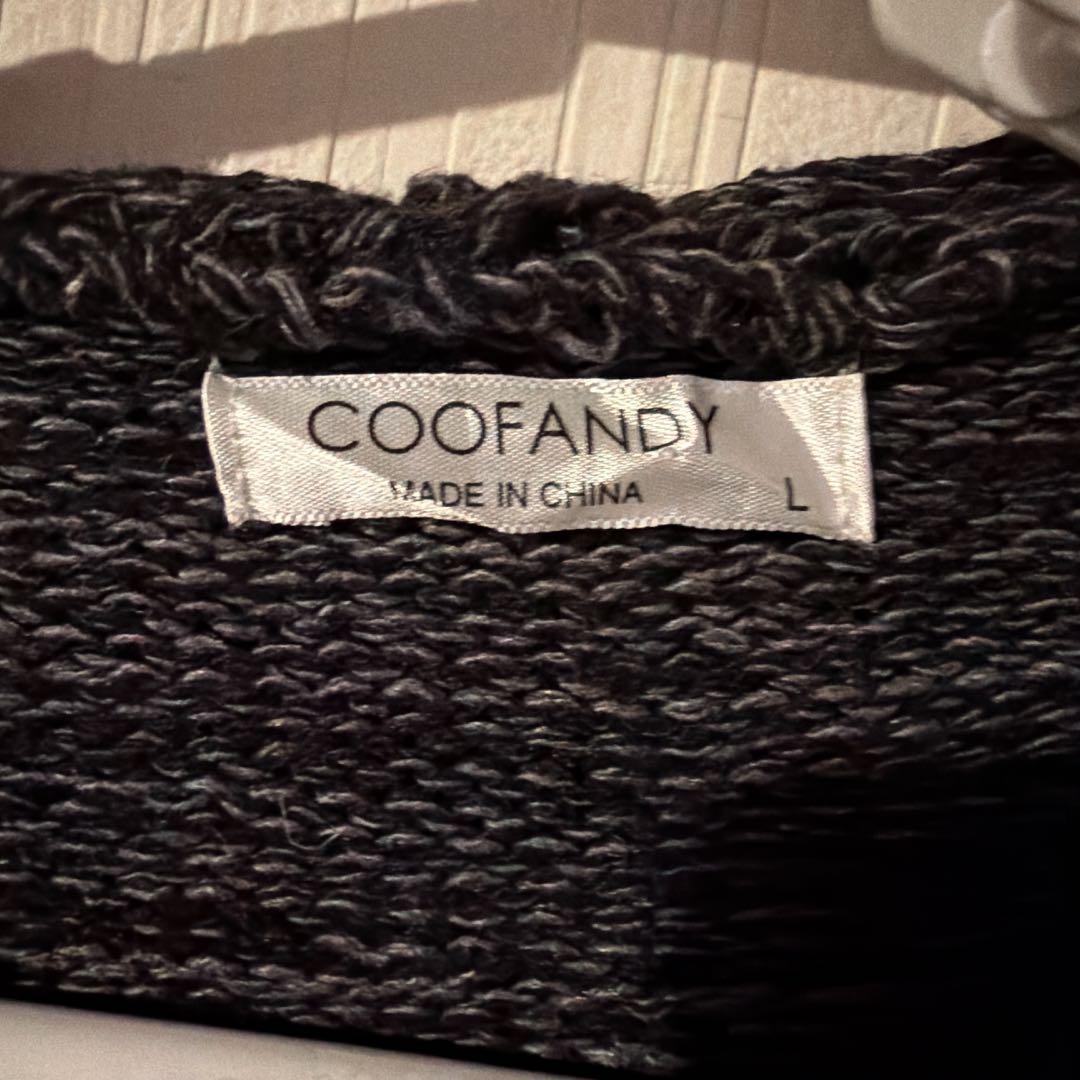COOFANDY ブラックニットセーター Lサイズ — image 2