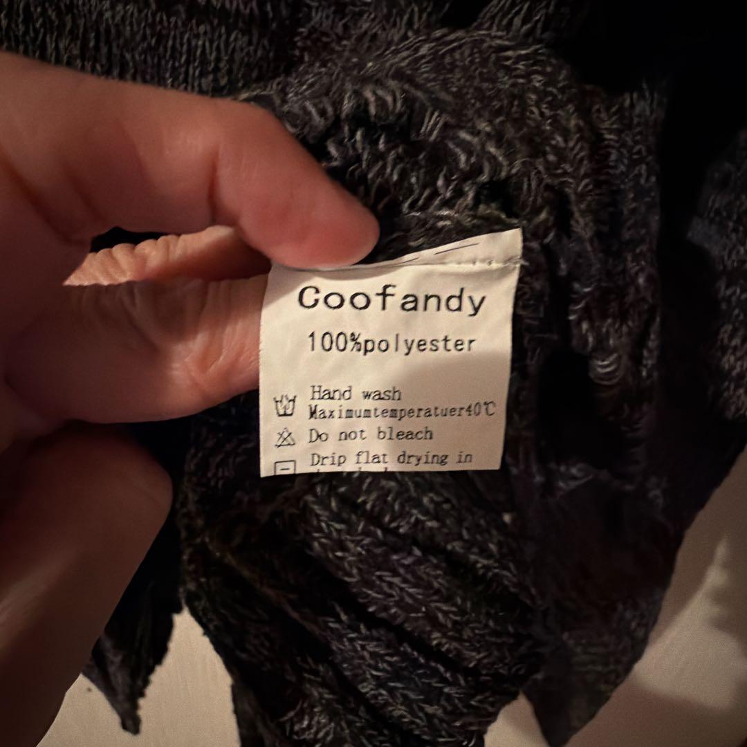 COOFANDY ブラックニットセーター Lサイズ — image 3