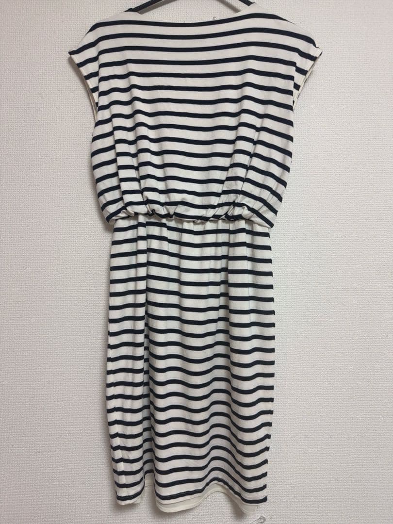 美品⸜❤︎⸝ 定価1.5万 profile ボーダー 半袖ワンピース ウエストゴム — image 3