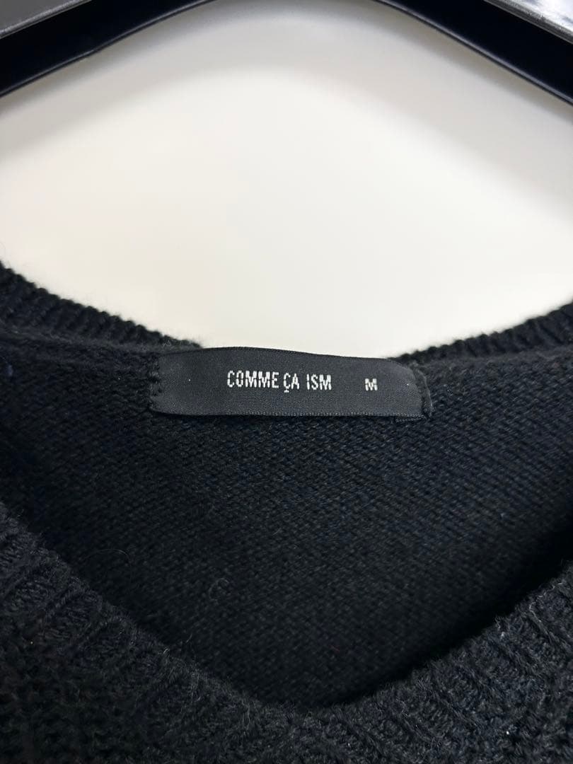 COMME CA ISM 黒 レイヤード ニットセーター — image 3