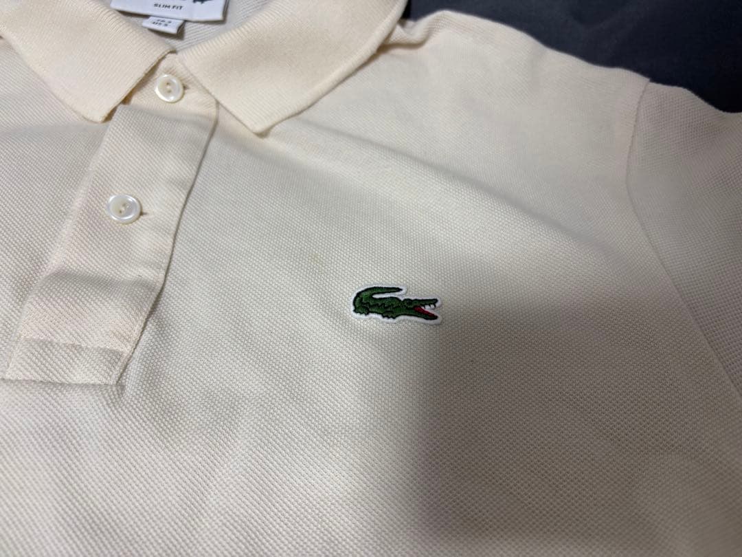 LACOSTE スリムフィット ポロシャツ アイボリー S — image 2