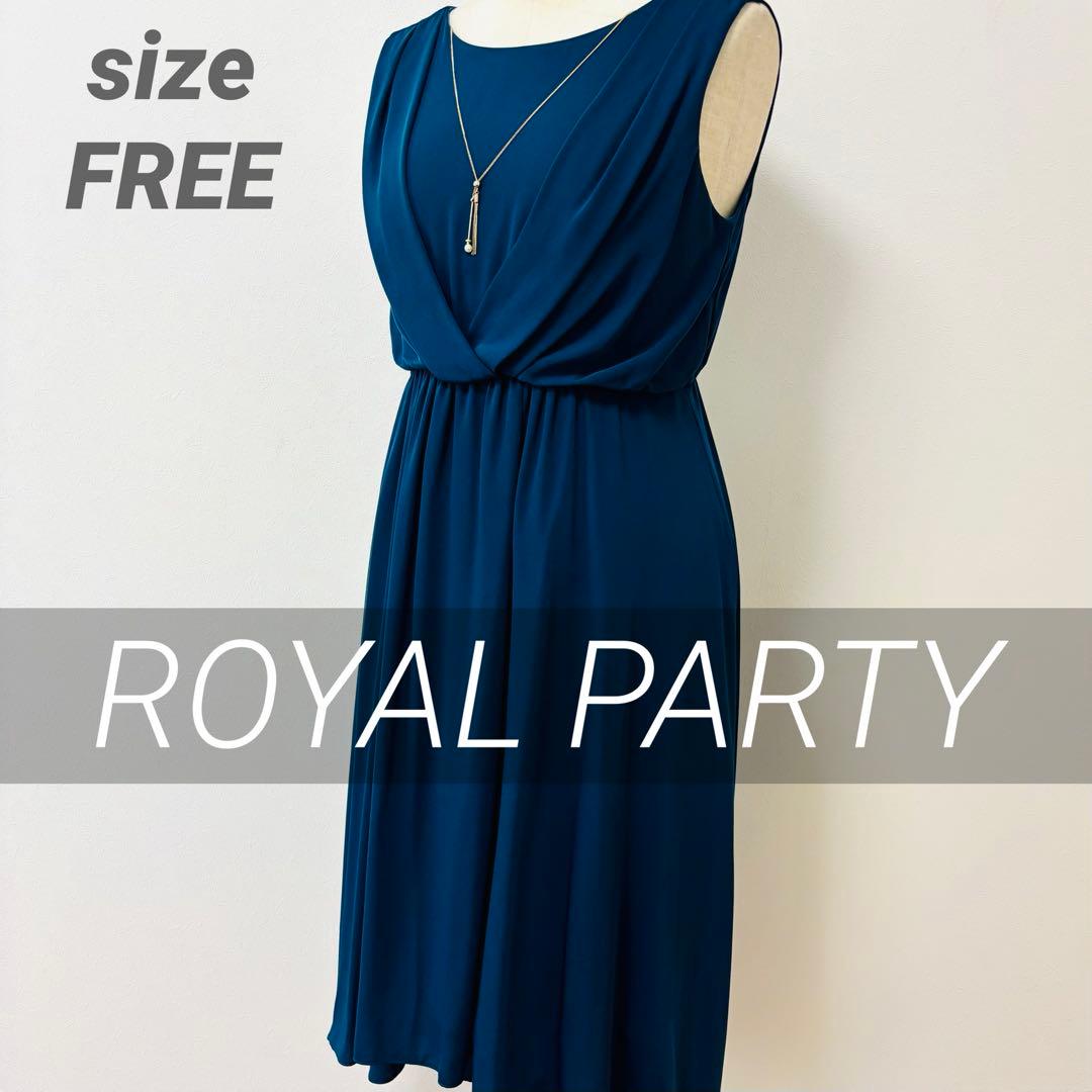 美品✨ROYAL PARTY ノースリーブドレス ブルーグリーン FREE — image 3