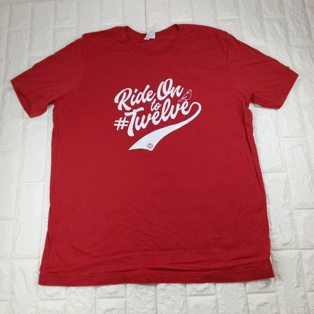USA古着 BELLA CANVAS カレッジ風 Tシャツ XL レッドゆるだぼ — image 2