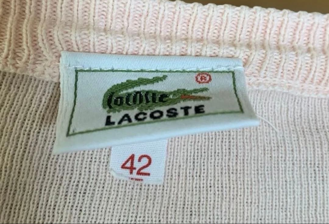 LACOSTE 半袖 カーディガン　ベビーピンク サイズ42 — image 5