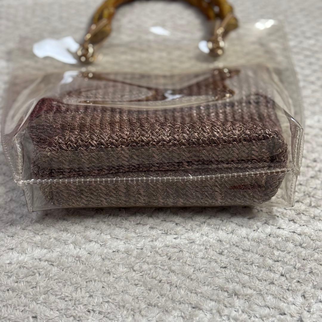 バンブーハンドル クリアバッグ ハンドバッグ — image 4