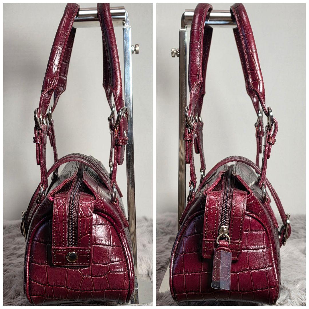 GUESS × NOEVIR コラボ クロコ型押し ハンドバッグ ボストン型 — image 4