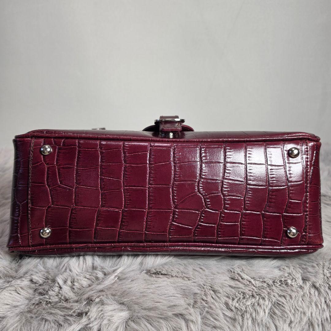 GUESS × NOEVIR コラボ クロコ型押し ハンドバッグ ボストン型 — image 5