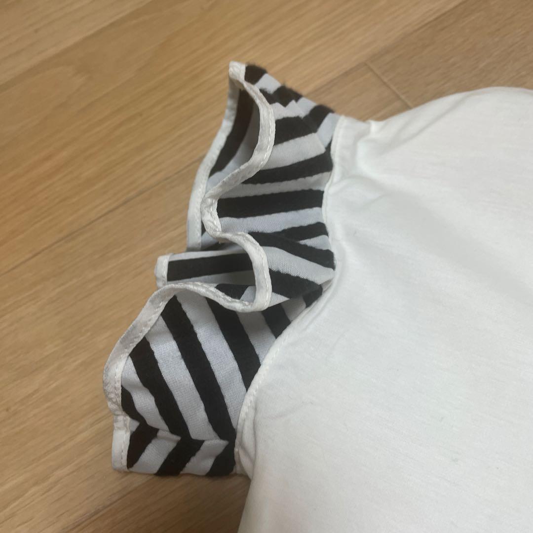 【美品】BORDERS at BALCONY 半袖Tシャツ フリル袖 — image 3