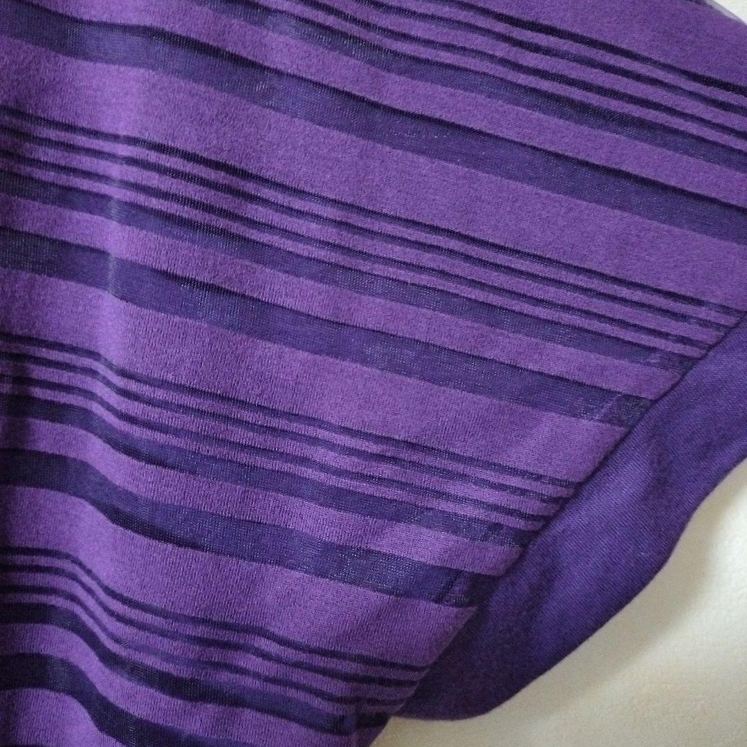 3can4on パープル ボーダー 半袖 Tシャツ M — image 2