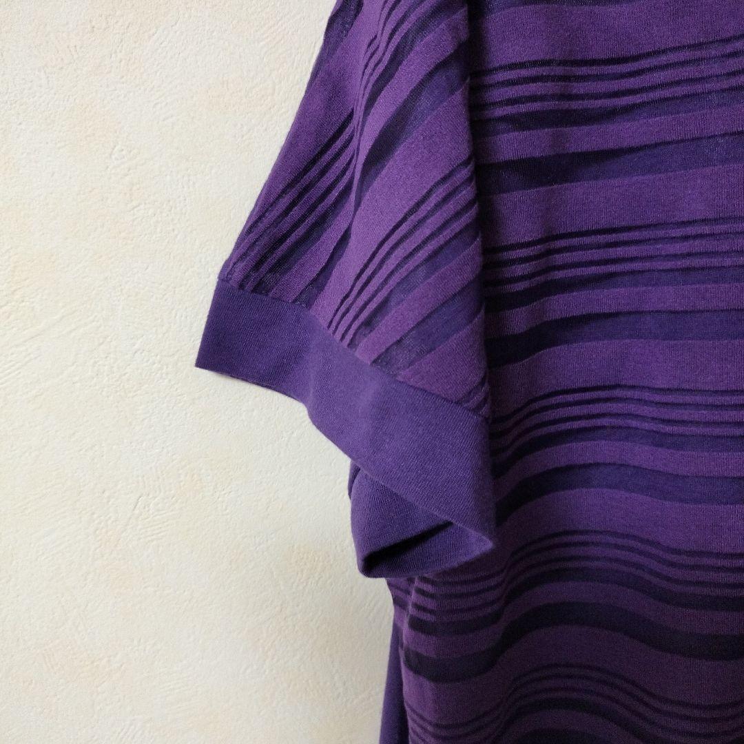 3can4on パープル ボーダー 半袖 Tシャツ M — image 3