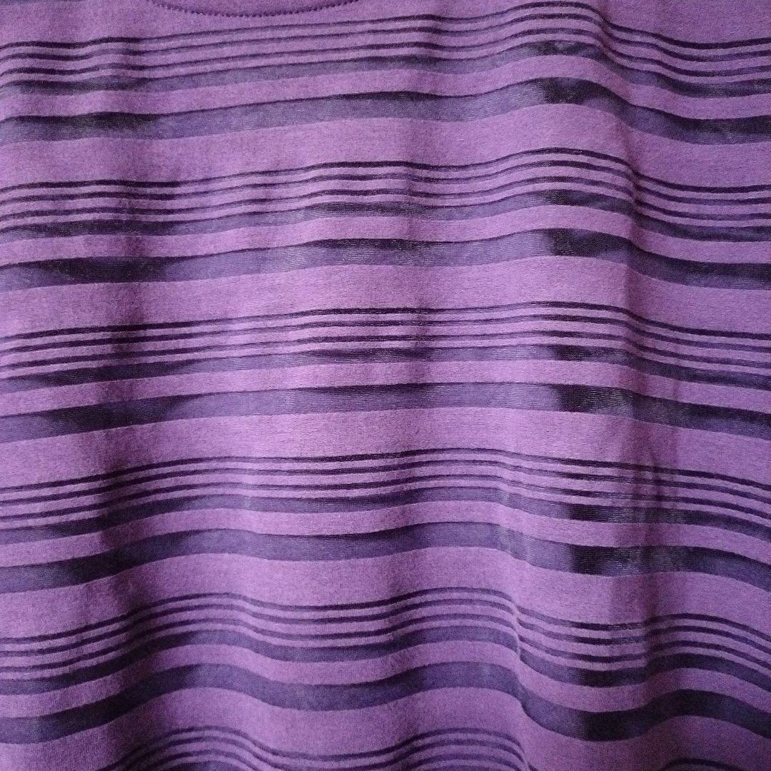 3can4on パープル ボーダー 半袖 Tシャツ M — image 5