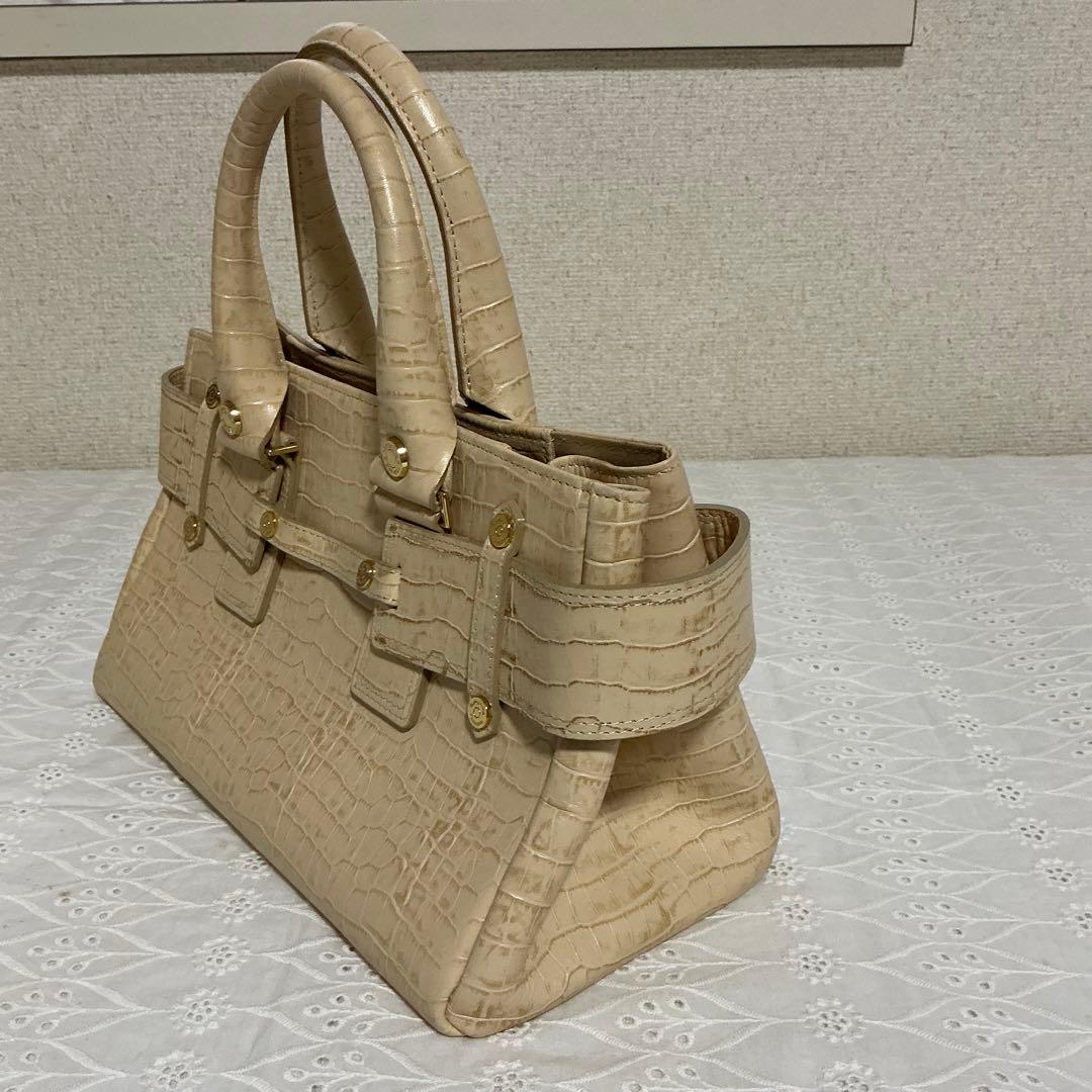 Samantha Thavasa クロコ型押し ハンドバッグ ベージュ — image 2