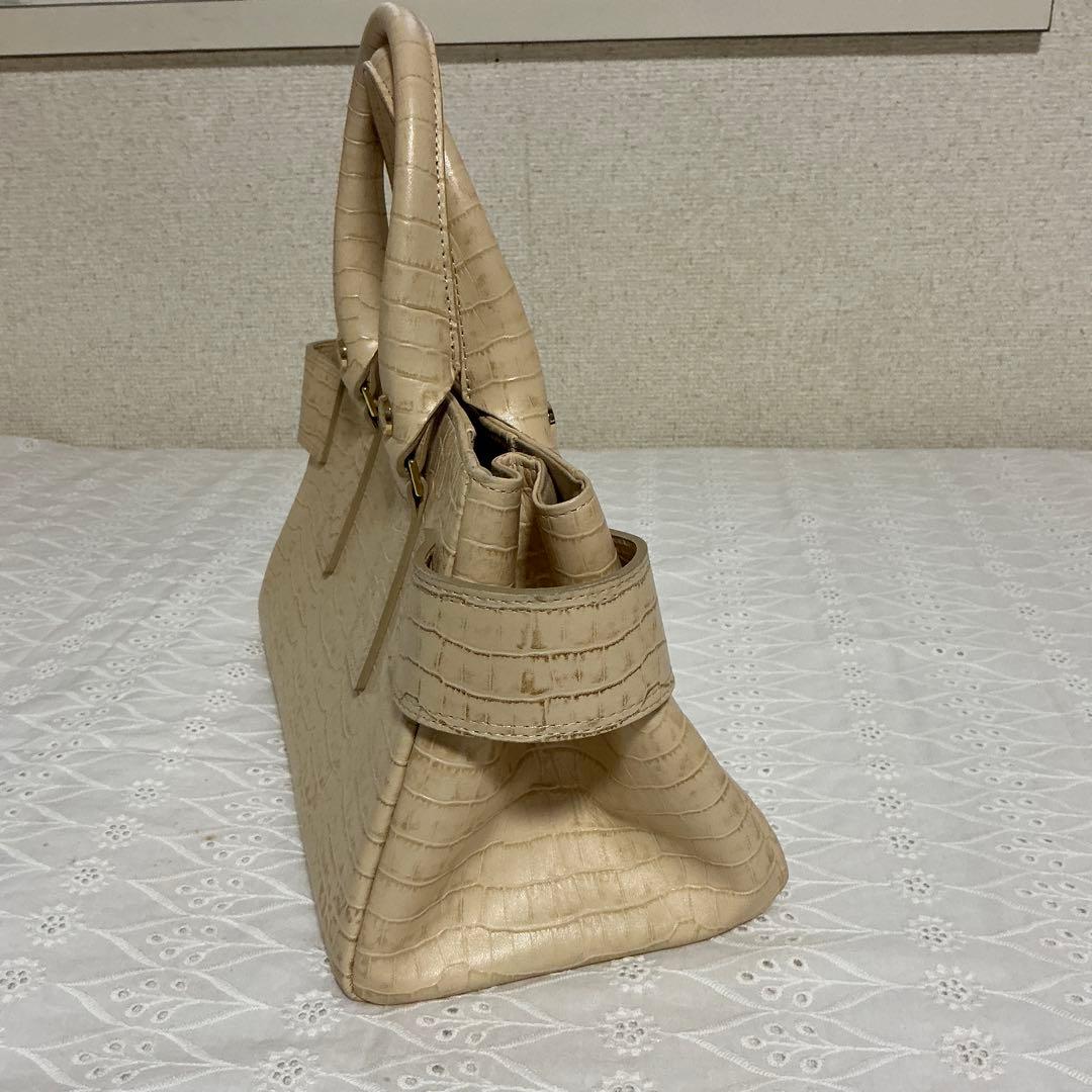 Samantha Thavasa クロコ型押し ハンドバッグ ベージュ — image 4
