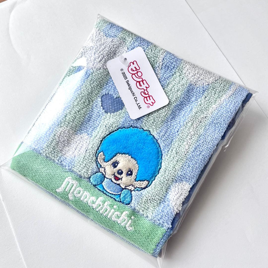 未使用 モンチッチ タオル ハンカチ ブルー タオルハンカチ 25×25cm — image 2