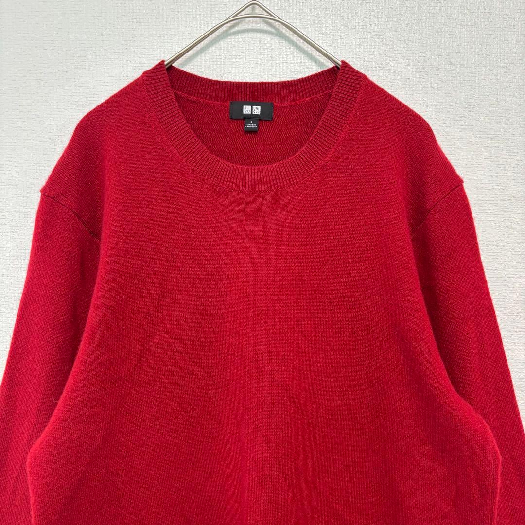 UNIQLO カシミヤ100% クルーネックニット 赤 Sサイズ　シンプル — image 4