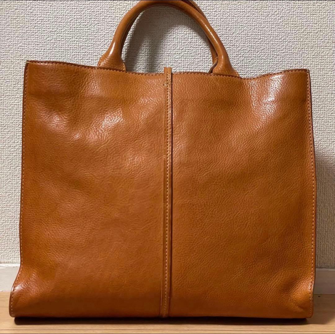 ✨極美品✨　genten ハンドバッグ　ブラウン レザー ロゴ — image 2