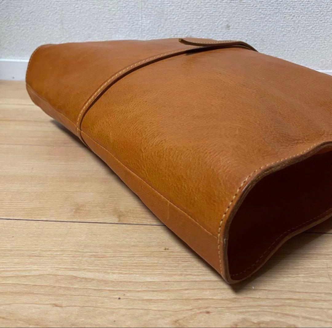 ✨極美品✨　genten ハンドバッグ　ブラウン レザー ロゴ — image 4