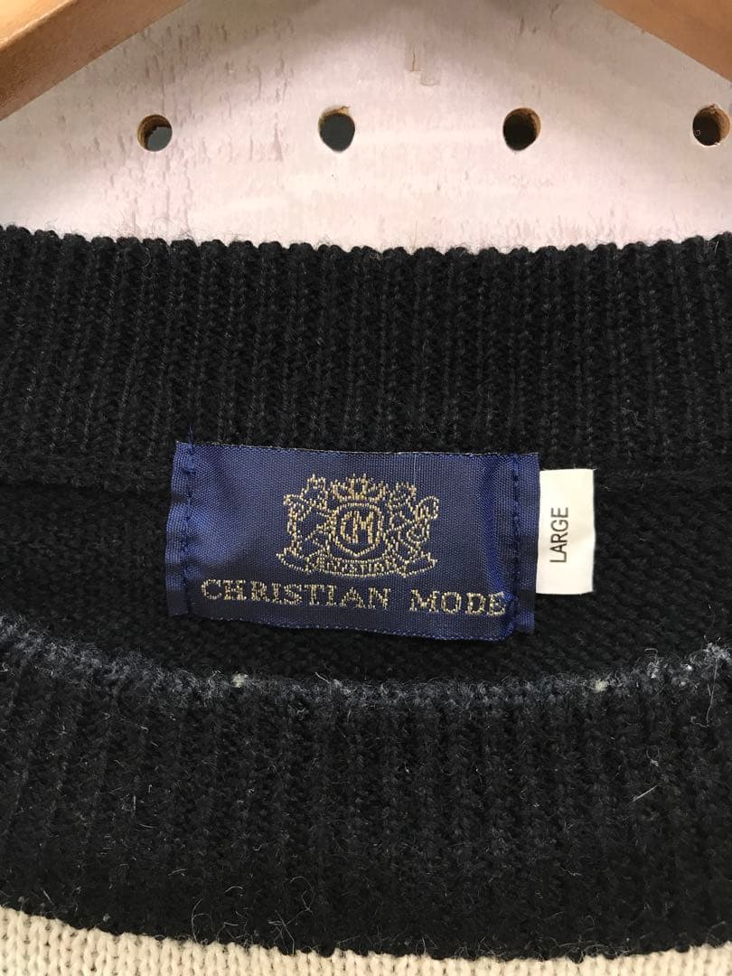 CHRISTIAN MODE レトロ古着 キャラクタービッグ刺繍 ボーダーニット — image 2