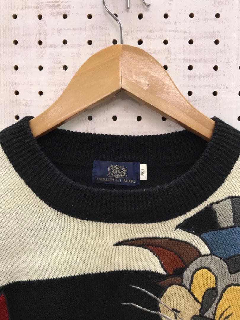 CHRISTIAN MODE レトロ古着 キャラクタービッグ刺繍 ボーダーニット — image 3