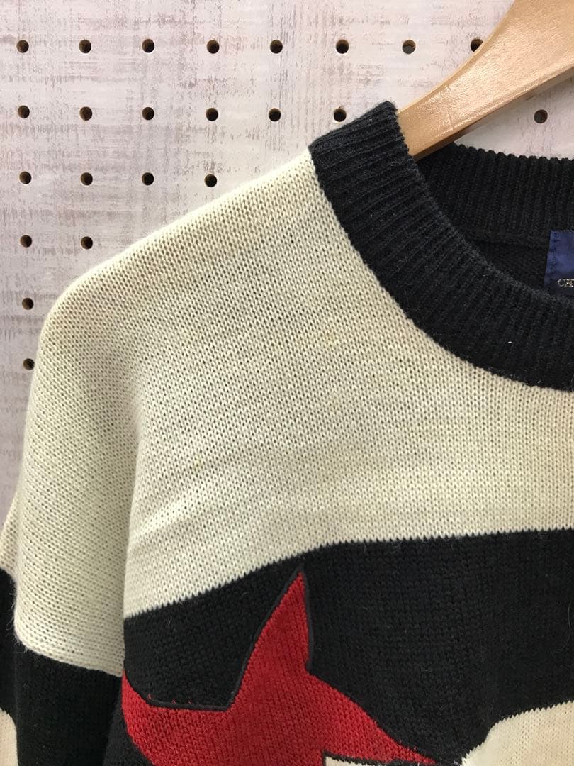 CHRISTIAN MODE レトロ古着 キャラクタービッグ刺繍 ボーダーニット — image 4