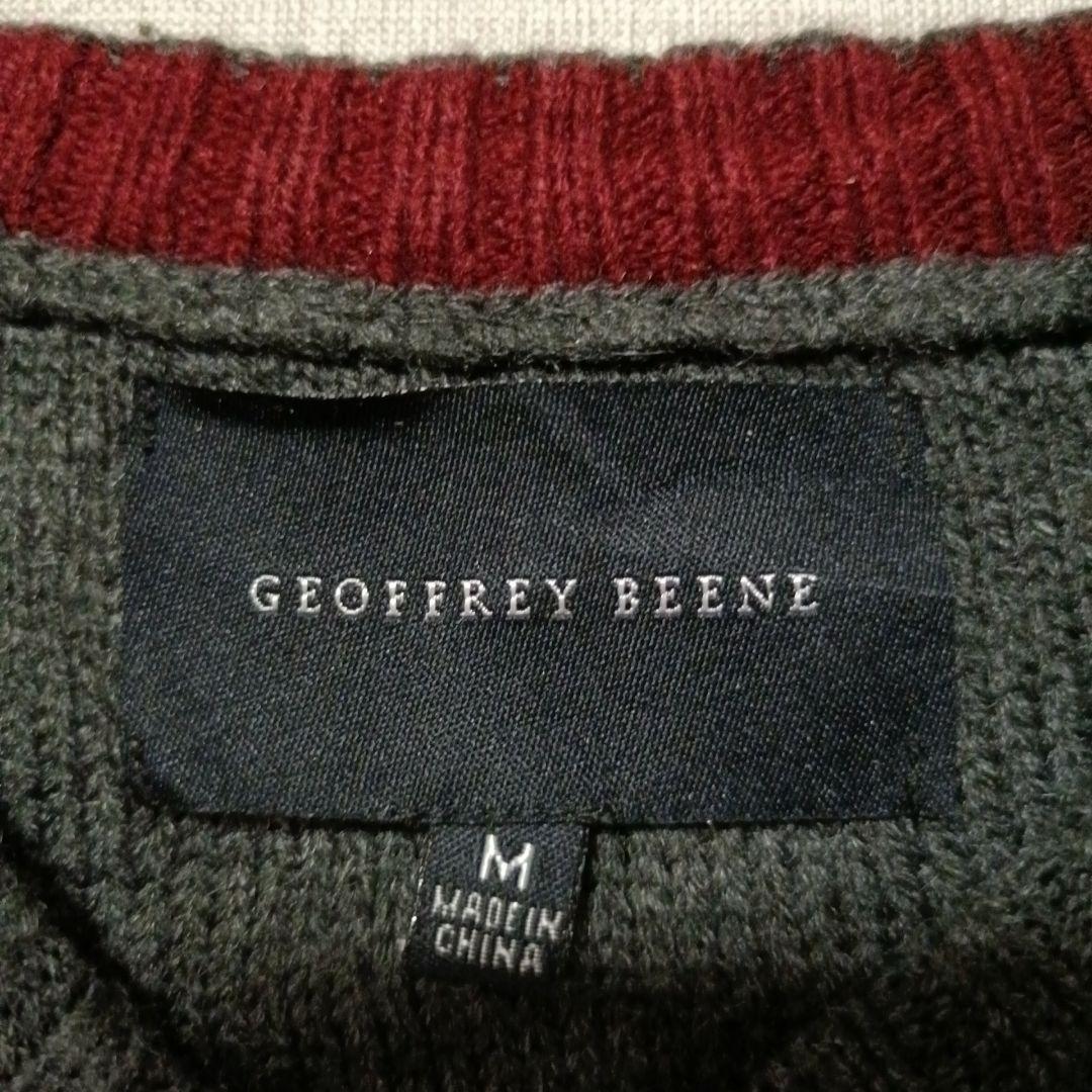 GEOFFREY BEENE【M】チェッカー編み クルーネックニット メンズ — image 3