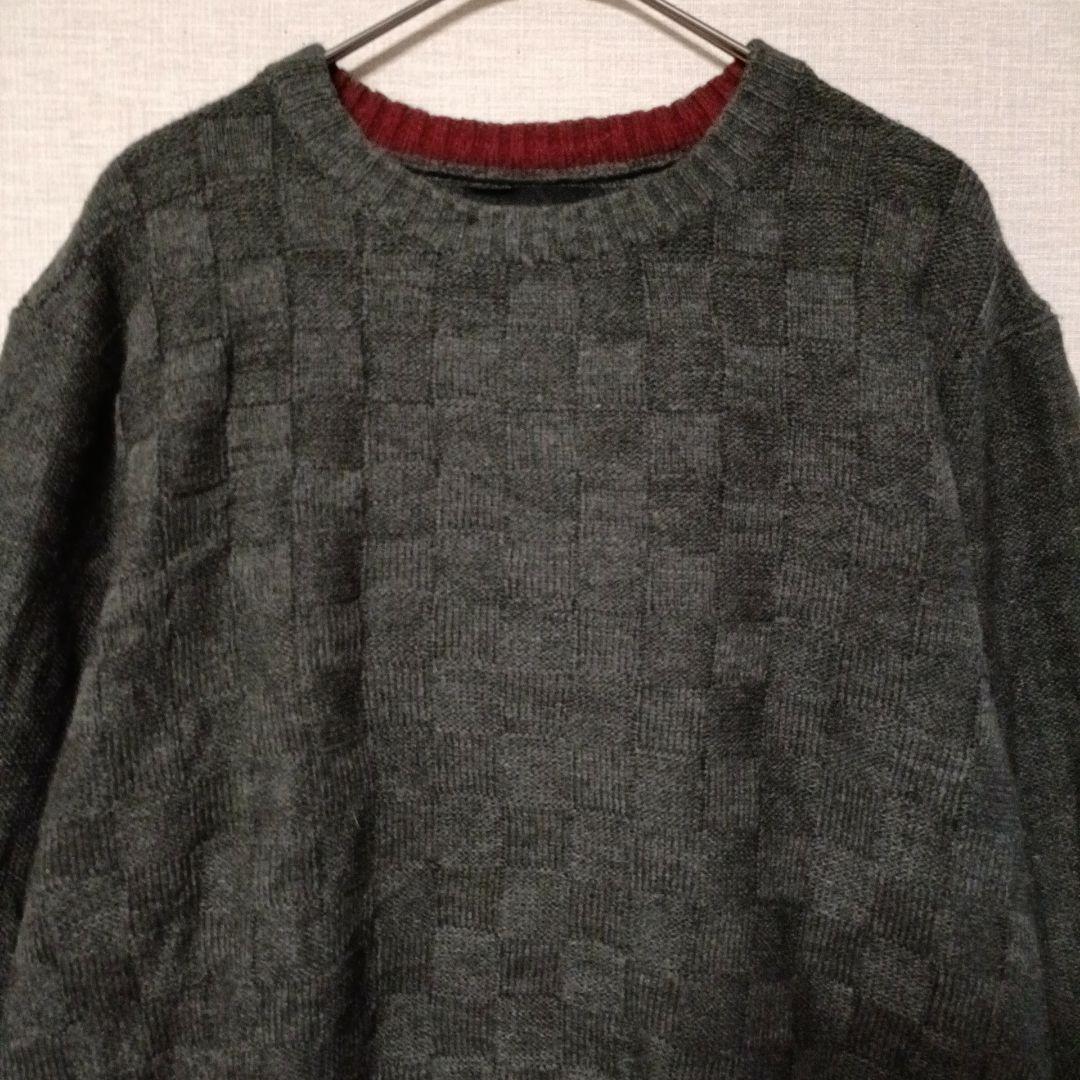 GEOFFREY BEENE【M】チェッカー編み クルーネックニット メンズ — image 5