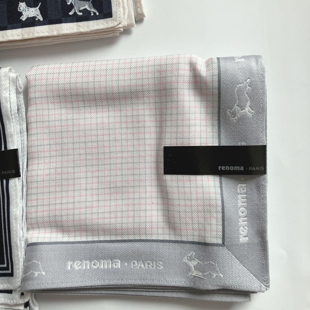 【新品】renoma PARIS ハンカチ 3枚セット ドッグ柄　箱入り — image 3