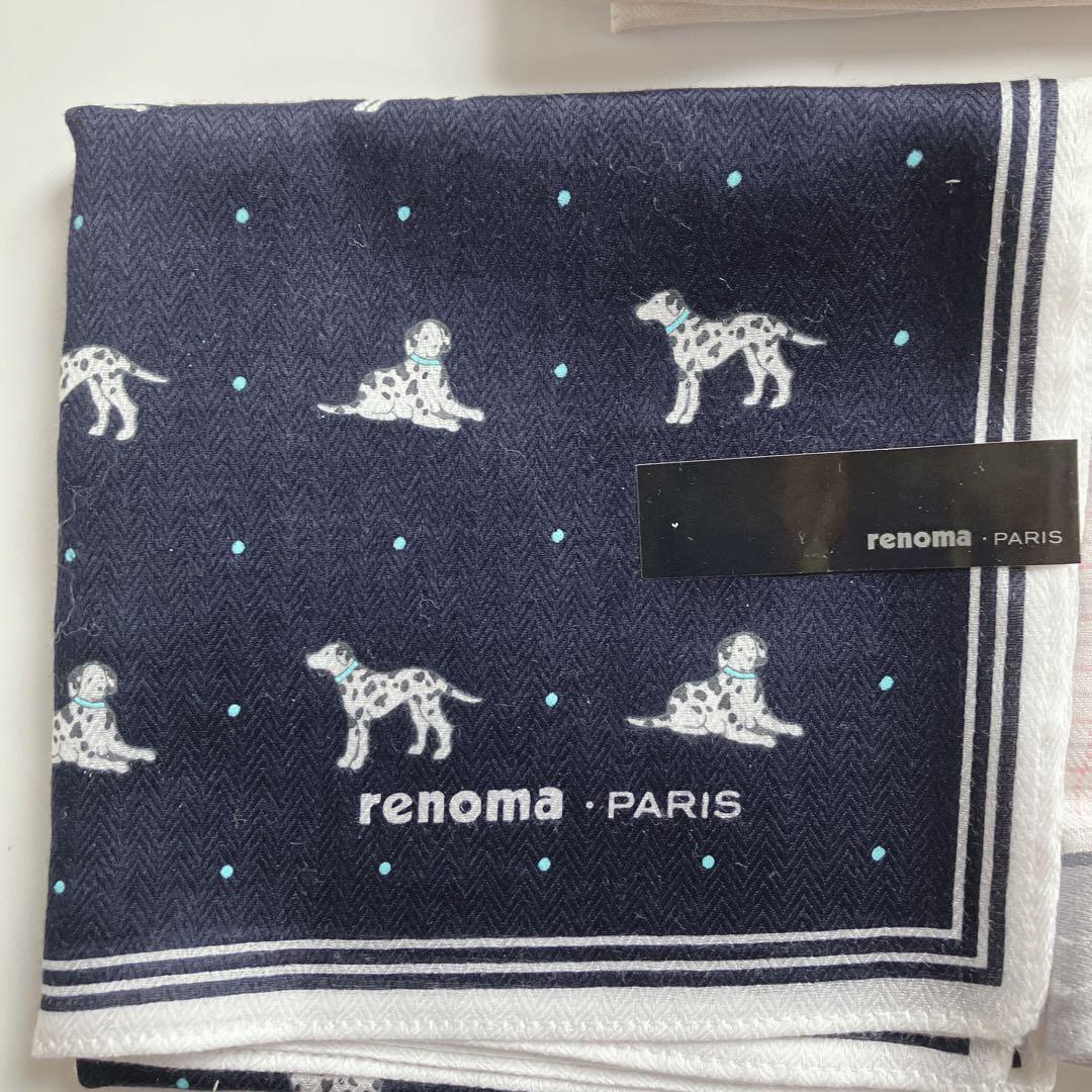 【新品】renoma PARIS ハンカチ 3枚セット ドッグ柄　箱入り — image 4