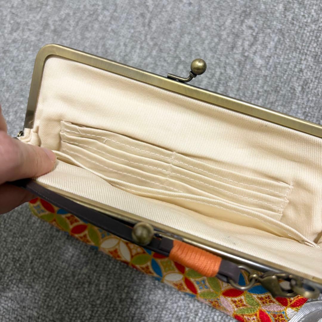 AYANOKOJIアヤノコウジ 革ヒモ付き手提げがま口バッグ ポーチ 七宝 — image 5