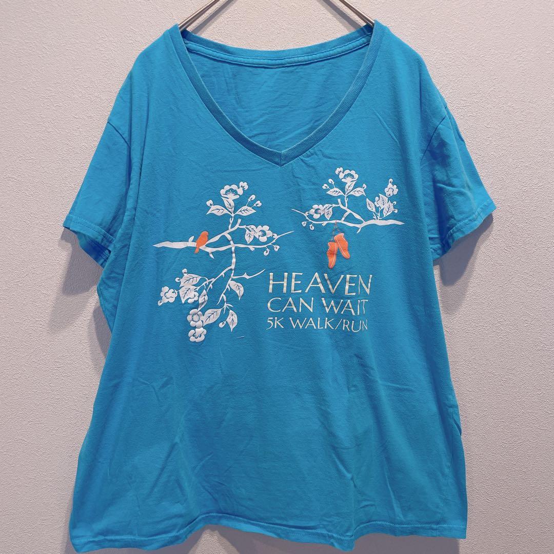 トップス Tシャツ 水色 半袖Tシャツ 【F】海外古着 — image 2