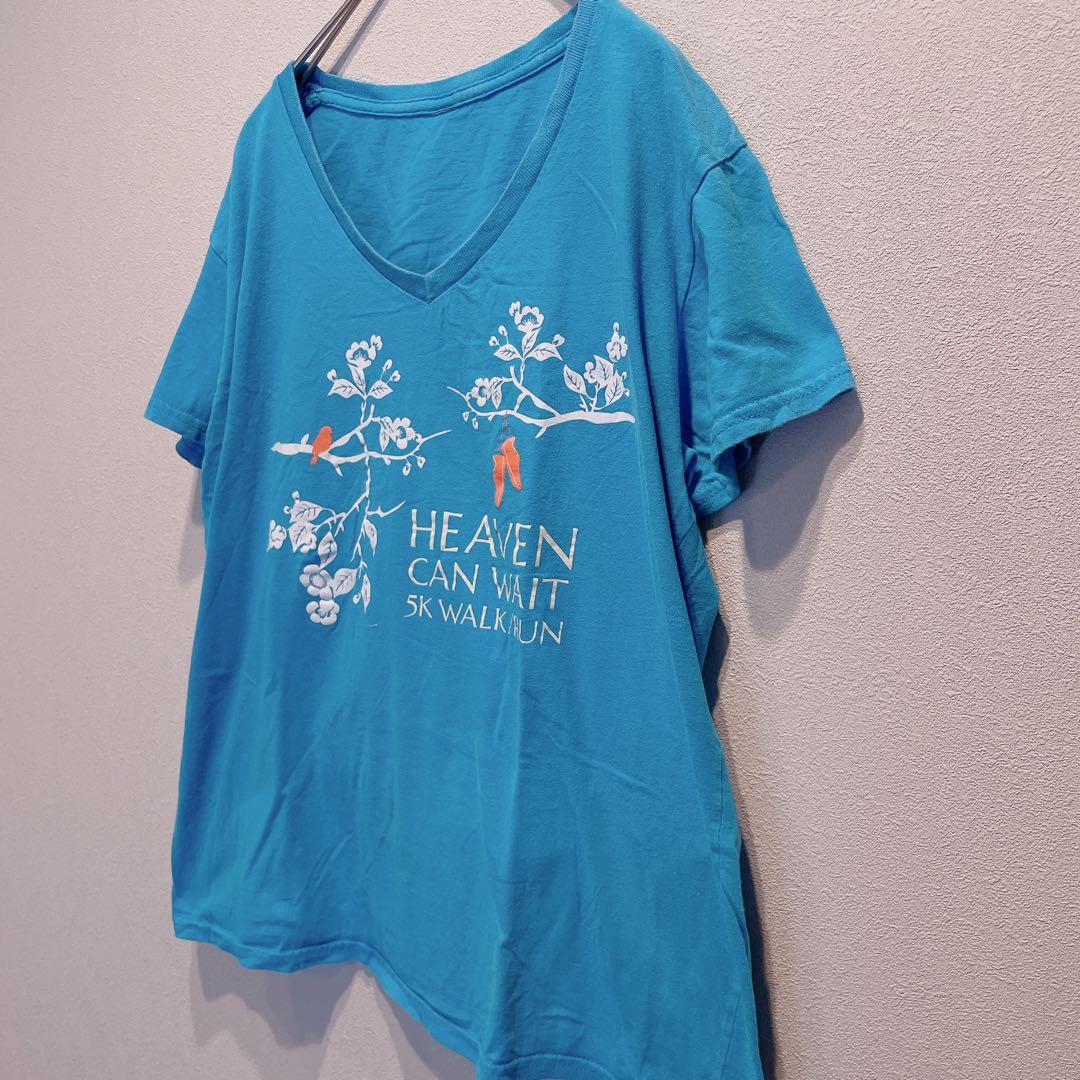 トップス Tシャツ 水色 半袖Tシャツ 【F】海外古着 — image 3