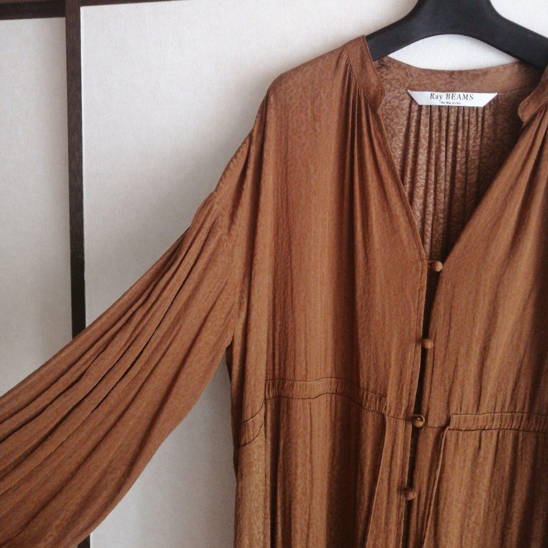 Ray BEAMS ロングワンピース ブラウン — image 3